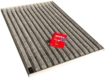 ACO Schuhabstreifermatte 100 x 50 cm Rips hellgrau mit Winkelrahmen und Schnurwasserwaage